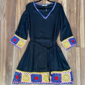 Anandas Collection Crochet Detail Dress